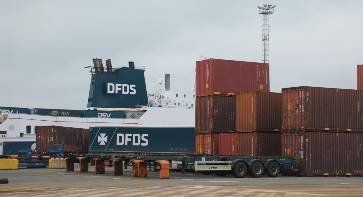 DFDS ferry or cargo ship